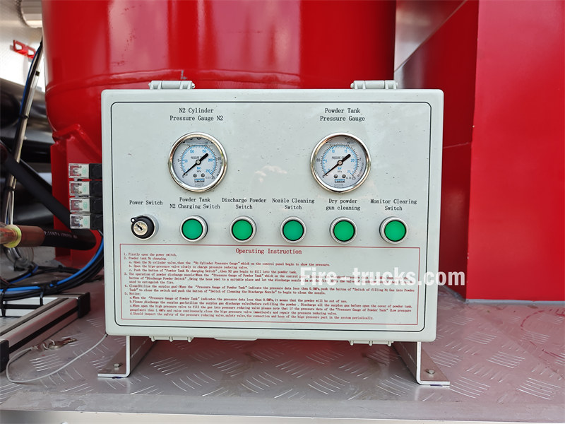 Dry powder tanker English control panel