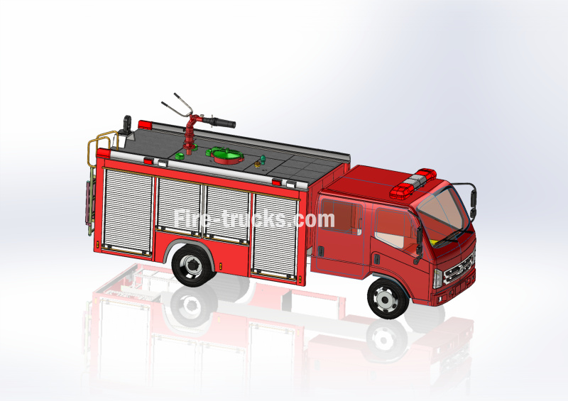 New ISUZU 2000L water foam fire fighting trucks technical drawing share