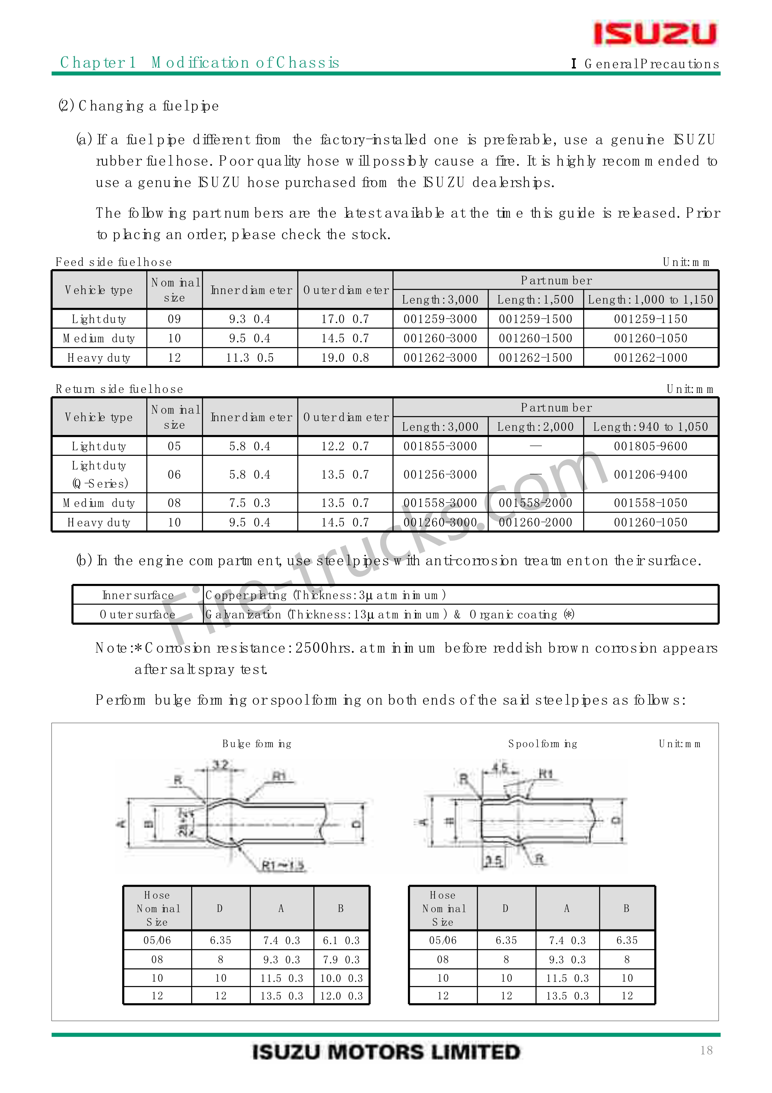 Isuzu Fire Truck Chassis & Body Assembly Manual