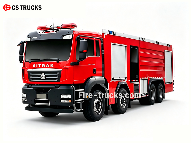 SITRAK 8×4 460 HP 12000L Water Foam Fire Truck