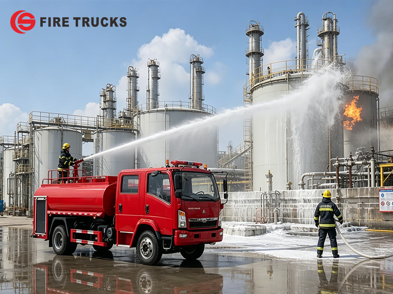 HOWO 140HP emergency fire rescue vehicle for oil refinery Philippines