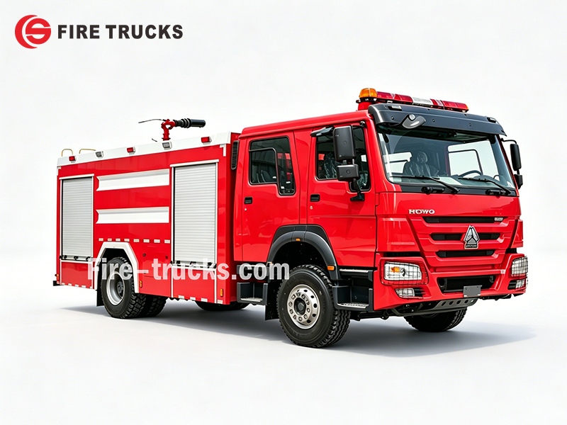 SITRAK HOWO 4X2 foam fire rescue emergency lighting rescue fire truck Albania