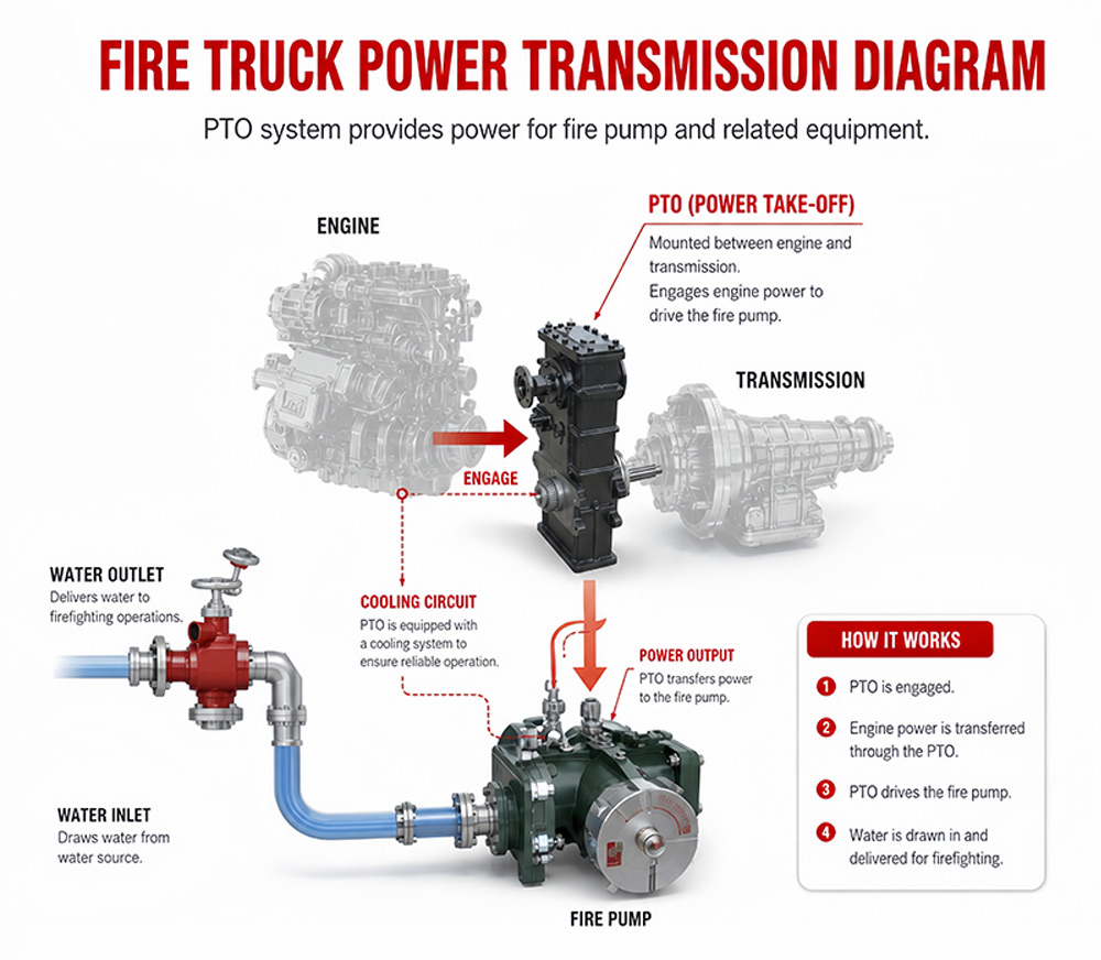 fire truck power transmission diagram