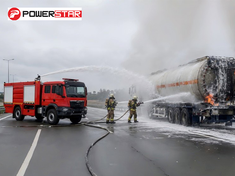 MAN TGM 4x4 High Pressure Foam Fire Truck 5000L Water Foam for Vehicle Fire Rescue and Car Accident Emergency in Albania Highway